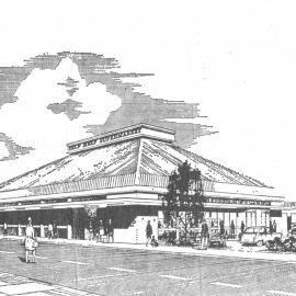 Royal Street; Self Help supermarket; archictects' drawing.