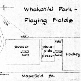 Whakatiki Park; layout of sports grounds, 1969