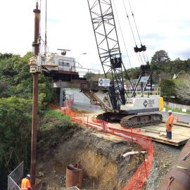 Akatarawa bridge 3 construction  3; new piles