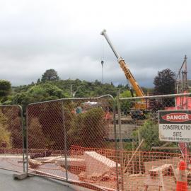 Akatarawa bridge 3 construction  4; site; abutments in place.