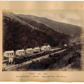 Wellington-Masterton Railway; Cross Creek station and train, 1 November 1880