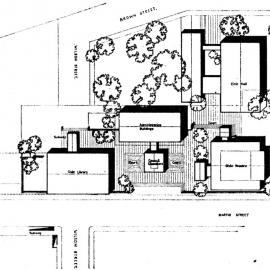 Civic Centre design  3, May 1966; site plan