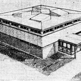 Upper Hutt College buildings 1967; library; architect's drawing