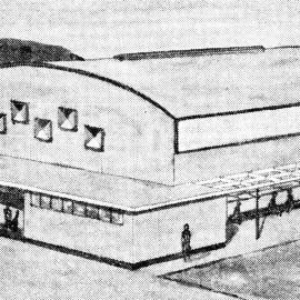 Upper Hutt College buildings 1964; gymnasium; architect's sketch.