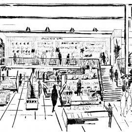 Hazelwoods buildings; 1964; expansion north of existing buildings; architect's drawing