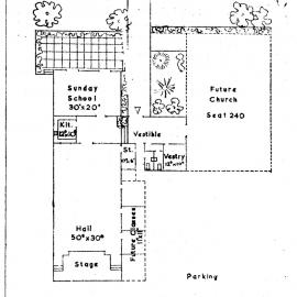 St Andrew's Presbyterian Church; new buildings, Main Road; site plan.
