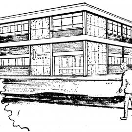 Hapai Club; Fergusson Drive building; architect's drawing 1964