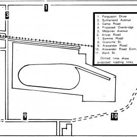 Trentham Camp area; roading changes and proposed rail overbridge.