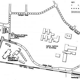 Trentham Camp and Central Institute of Technology; general map and roading changes