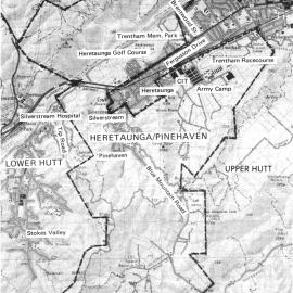 Heretaunga-Pinehaven district and adjacent Hutt County riding boundaries.