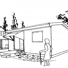 Granny flats; architect's sketch.
