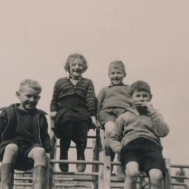 Te Marua School; Children on jungle gym; Circa 1955