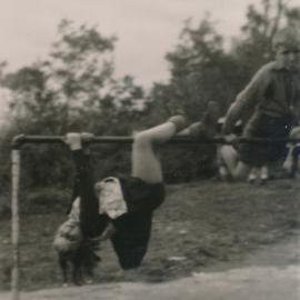 Te Marua School; Child on the Monkey Bars; Circa 1955