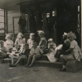 Te Marua School; children Sitting Outside a Classroom; Circa 1955