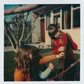 Brown Owl School 1980; making tukutuku