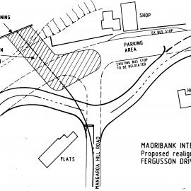 River Road plan 1987; diversion around drainage work, Maoribankl