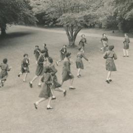 Girl Guides; First Silverstream Company; Game of "Freeze", December 1959
