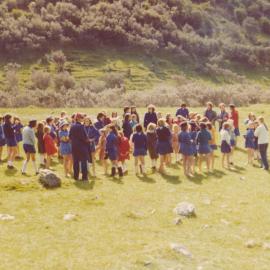 Girl Guides; First Silverstream Company; District Day, Mear's Farm; November 1976