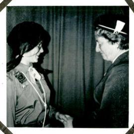 Girl Guides Upper Hutt Division; Presentation of Chief Commissioners Badge; 1974