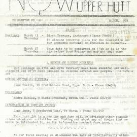 N.O.W Upper Hutt; March 1975; Issue 11