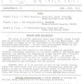N.O.W Upper Hutt; June/July 1975; Issue 14