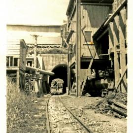 Rimutaka Tunnel construction; portal and muck train. 