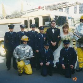 Silverstream Volunteer Fire Brigade; wedding; Craig and Joanne Prince, January 1996
