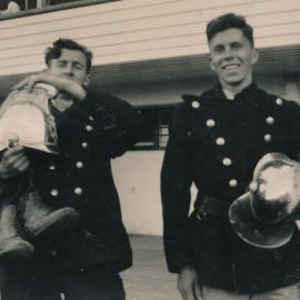 Silverstream Volunteer Fire Brigade group, 1944; Cecil Orr and Bob Smith; 1944