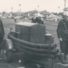 Silverstream Volunteer Fire Brigade; competitions; 1959, Greymouth; trailer pump