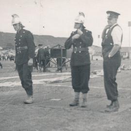 Silverstream Volunteer Fire Brigade; competitions; 1959, Greymouth; Len and Fred Stringer in two-man straight