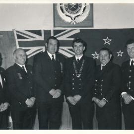 Silverstream Volunteer Fire Brigade group, 1970s, Stokes Valley; Hutt Valley AGM