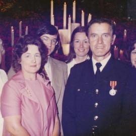 Silverstream Volunteer Fire Brigade; awards; 1977; Fred Stringer with Queen's Fire Service Medal; February 1977