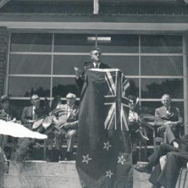 Silverstream Volunteer Fire Brigade; new station formal opening; November 1974; speaker Fred Stringer, Station Officer