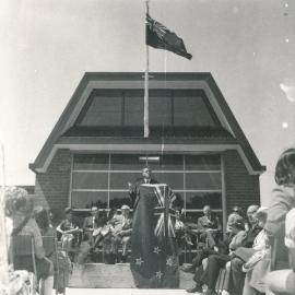 Silverstream Volunteer Fire Brigade; new station formal opening; November 1974; speaker Fred Stringer, Station Officer