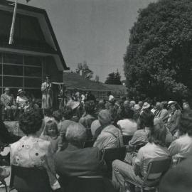 Silverstream Volunteer Fire Brigade; new station formal opening; November 1974; speaker Doris Nicholson, Mayor