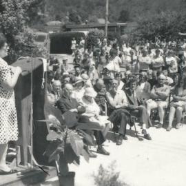 Silverstream Volunteer Fire Brigade; new station formal opening; November 1974; speaker Doris Nicholson, Mayor