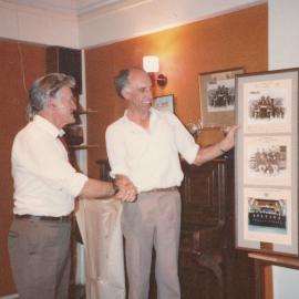 Silverstream Volunteer Fire Brigade group, 1982?; trotters night; Len Stringer, John Elworthy