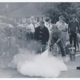 Silverstream Volunteer Fire Brigade, 1980; 50th anniversary celebration; display; fire extinguisher