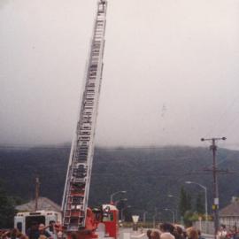 Silverstream Volunteer Fire Brigade, 1980; 50th anniversary celebration; display; turntable ladder