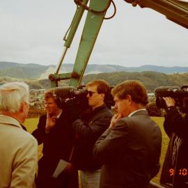 Craig's Flat ground-breaking; Dennis Ryan, Rex Kirton and cameramen