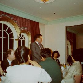 Craig's Flat ground-breaking; evening function; mayor Rex Kirton speaking.