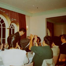 Craig's Flat ground-breaking; evening function; Dr Wu standing