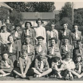 Group photo of the 1st Upper Hutt Brownie Pack; ca 1950s