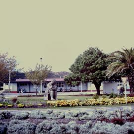 Gardens, Fergusson Drive, and 'Maternity' statue; opposite railway station
