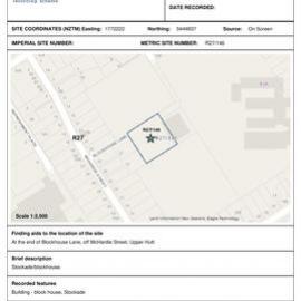 Wallaceville Blockhouse, archaeological site record, R27/146