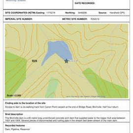 Birchville Dam, archaeological site record, R26/619