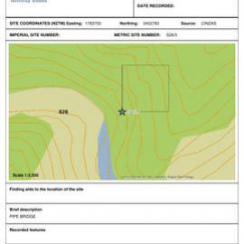 Pipe bridge, archaeological site record, S26/5