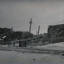The Hyslops' residence in the snow