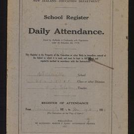 Wallaceville School Attendance Register February - December 1924