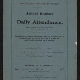 Wallaceville School Attendance Register April - December 1925